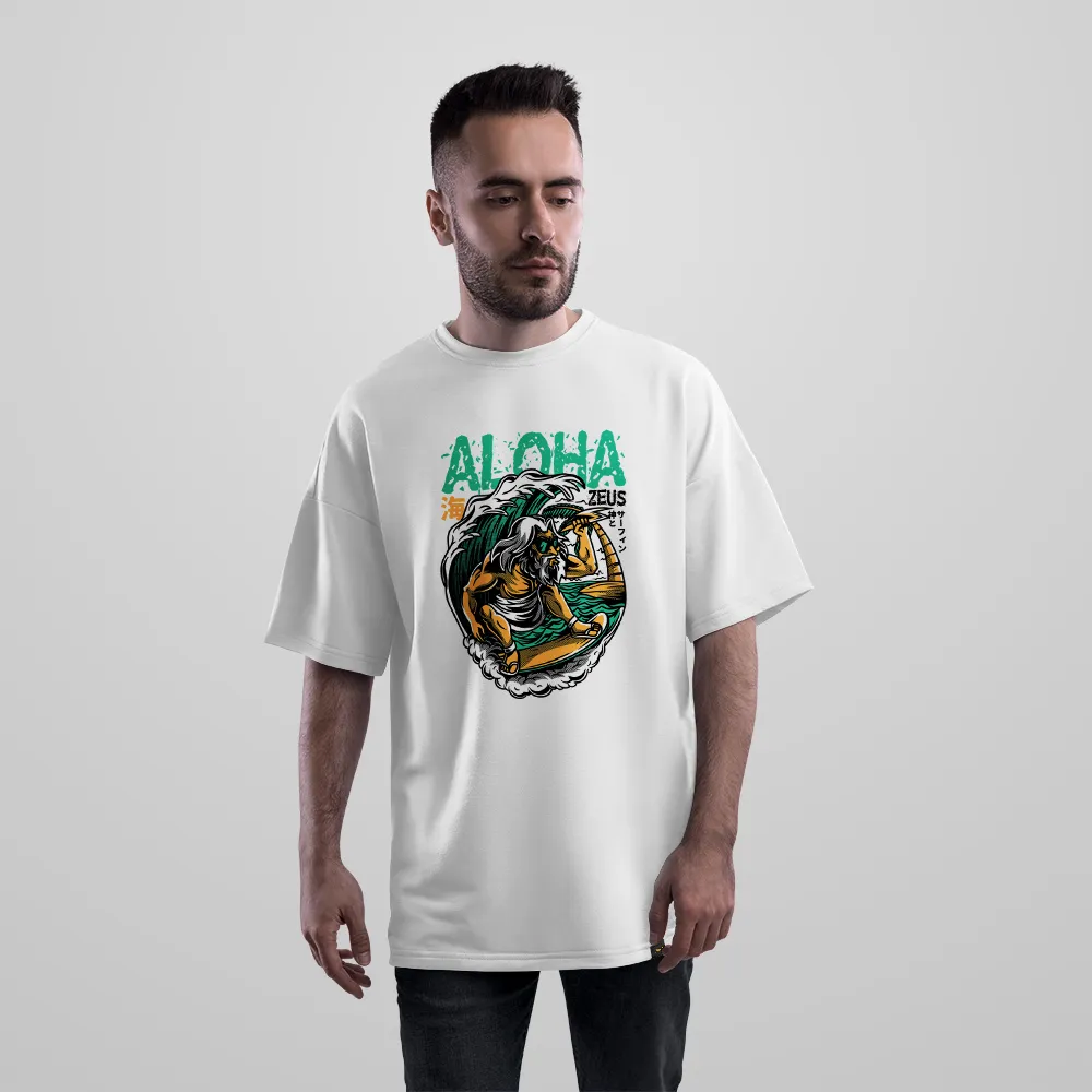 تیشرت اورسایز زئوس طرح Aloha Zeus