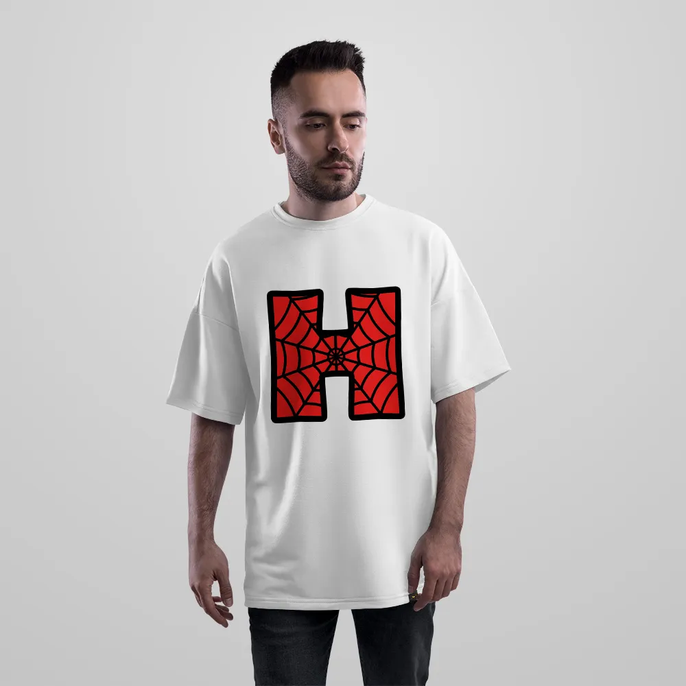 تیشرت اورسایز مرد عنکبوتی طرح حرف H (Spider-Man Letter H)