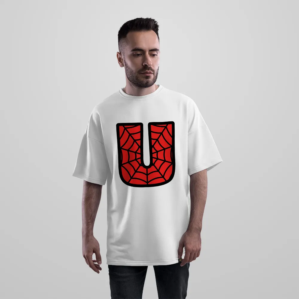 تیشرت اورسایز مرد عنکبوتی طرح حرف U (Spider-Man Letter U)