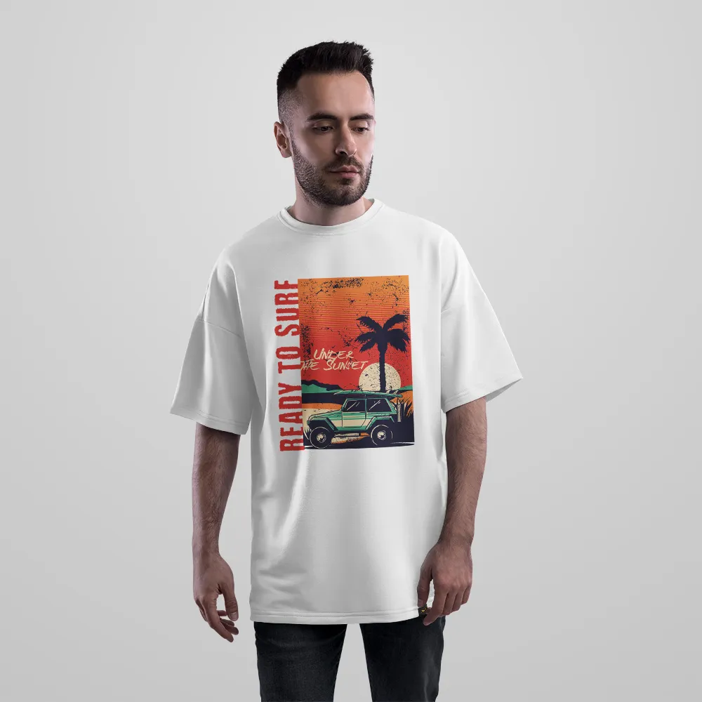 تیشرت اورسایز ماشین طرح ردی تو سرف (Ready to Surf)