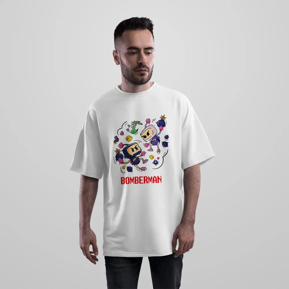 تیشرت اورسایز بامبرمن طرح کارتونی (Bomberman)