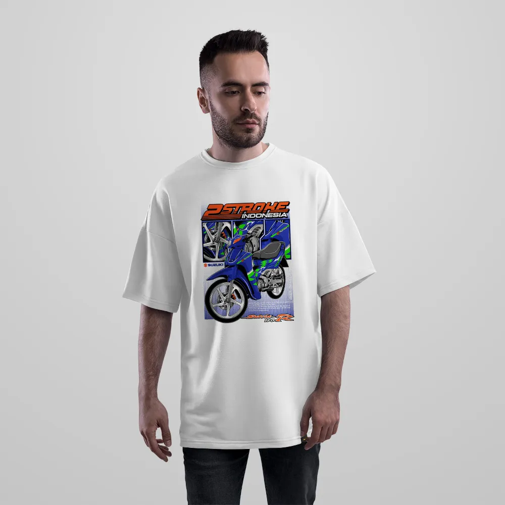 تیشرت اورسایز موتورسیکلت طرح Two Stroke Indonesia