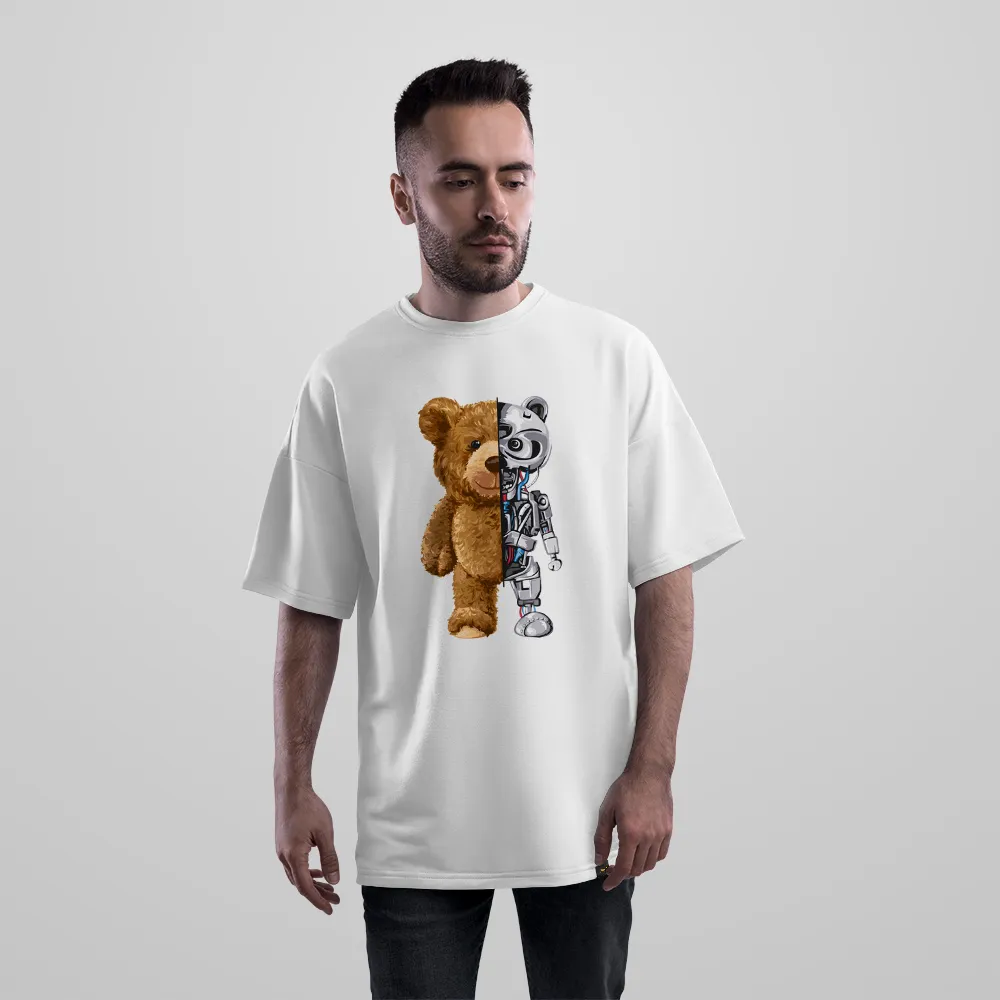 تیشرت اورسایز خرس عروسکی طرح نیمه‌ربات