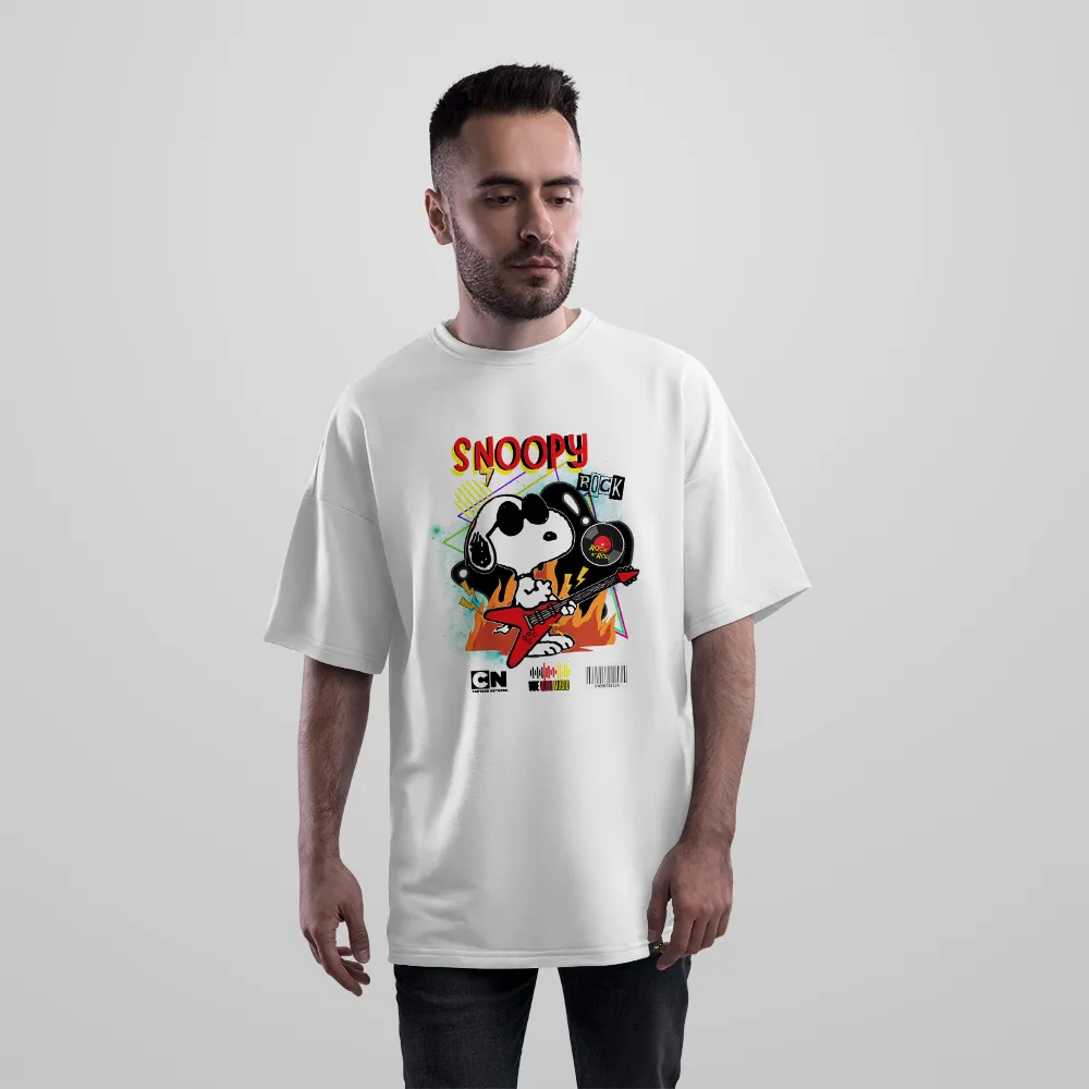 تیشرت اورسایز اسنوپی طرح گیتار (Snoopy)