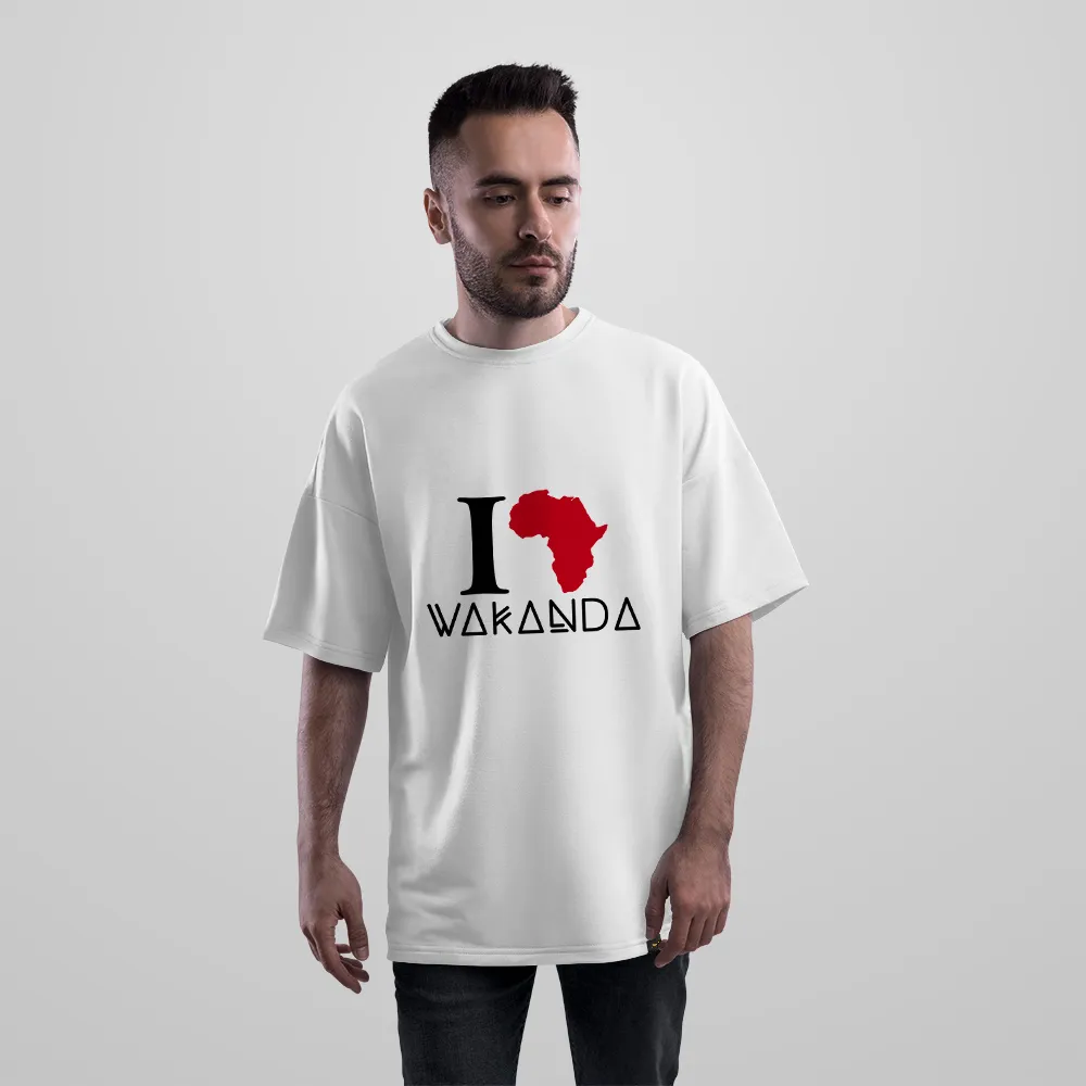 تیشرت اورسایز مارول طرح I Love Wakanda