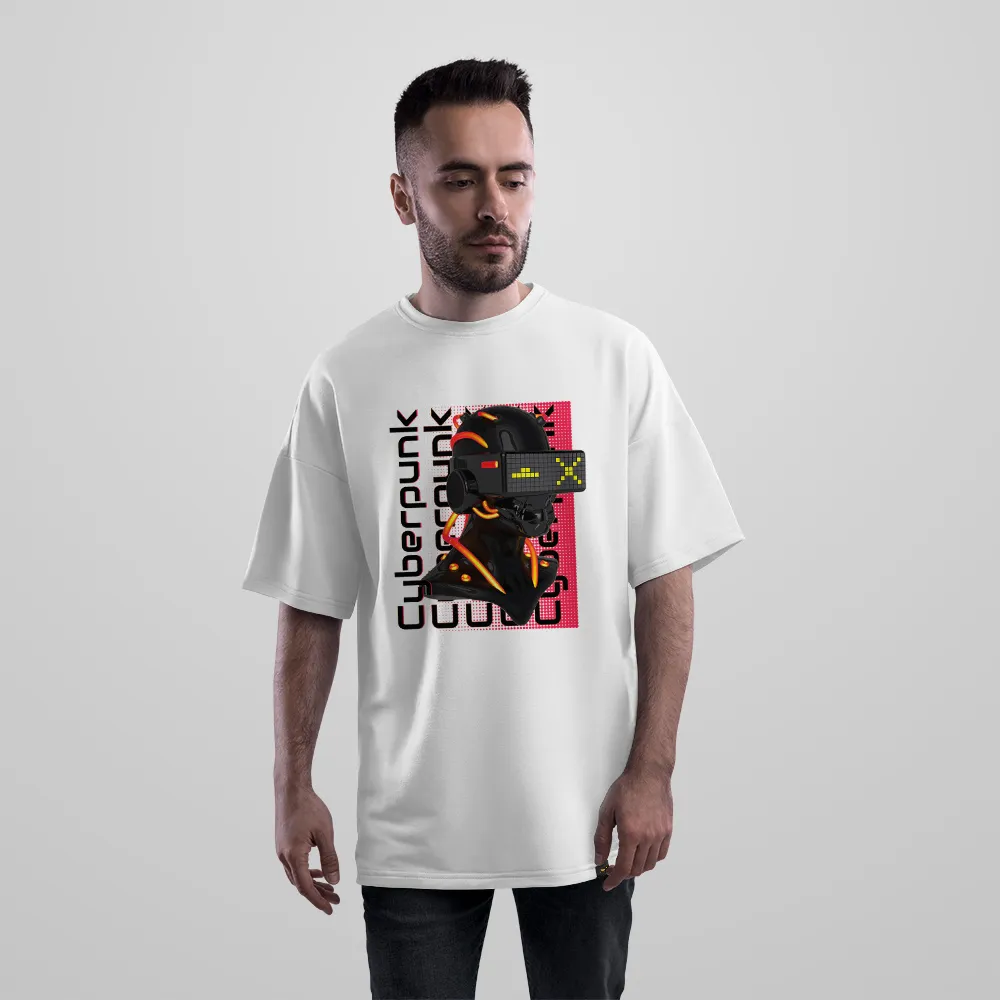 تیشرت اورسایز طرح دختر Cyberpunk