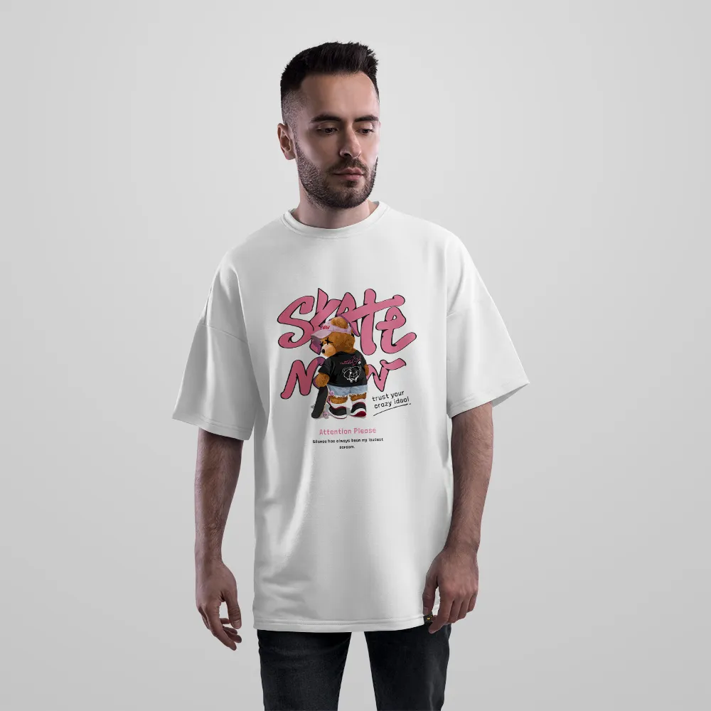 تیشرت اورسایز طرح خرس Skate Now