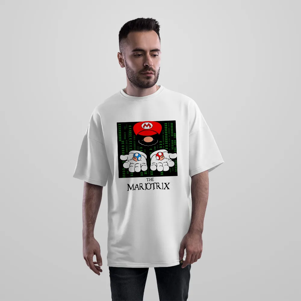 تیشرت اورسایز سوپر ماریو طرح ماتریکس (The Mariotrix)