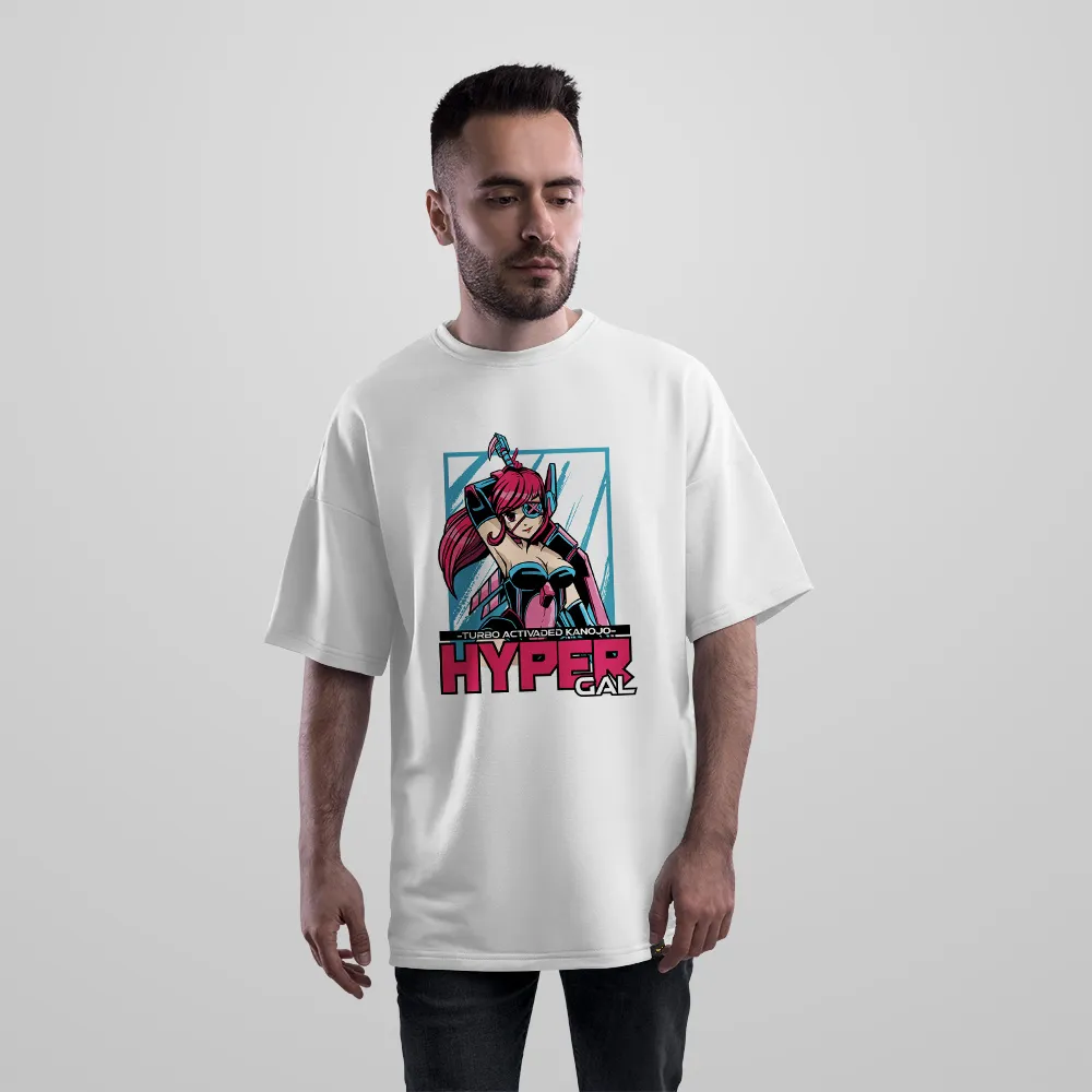 تیشرت اورسایز طرح دختر سایبری Hyper Gal