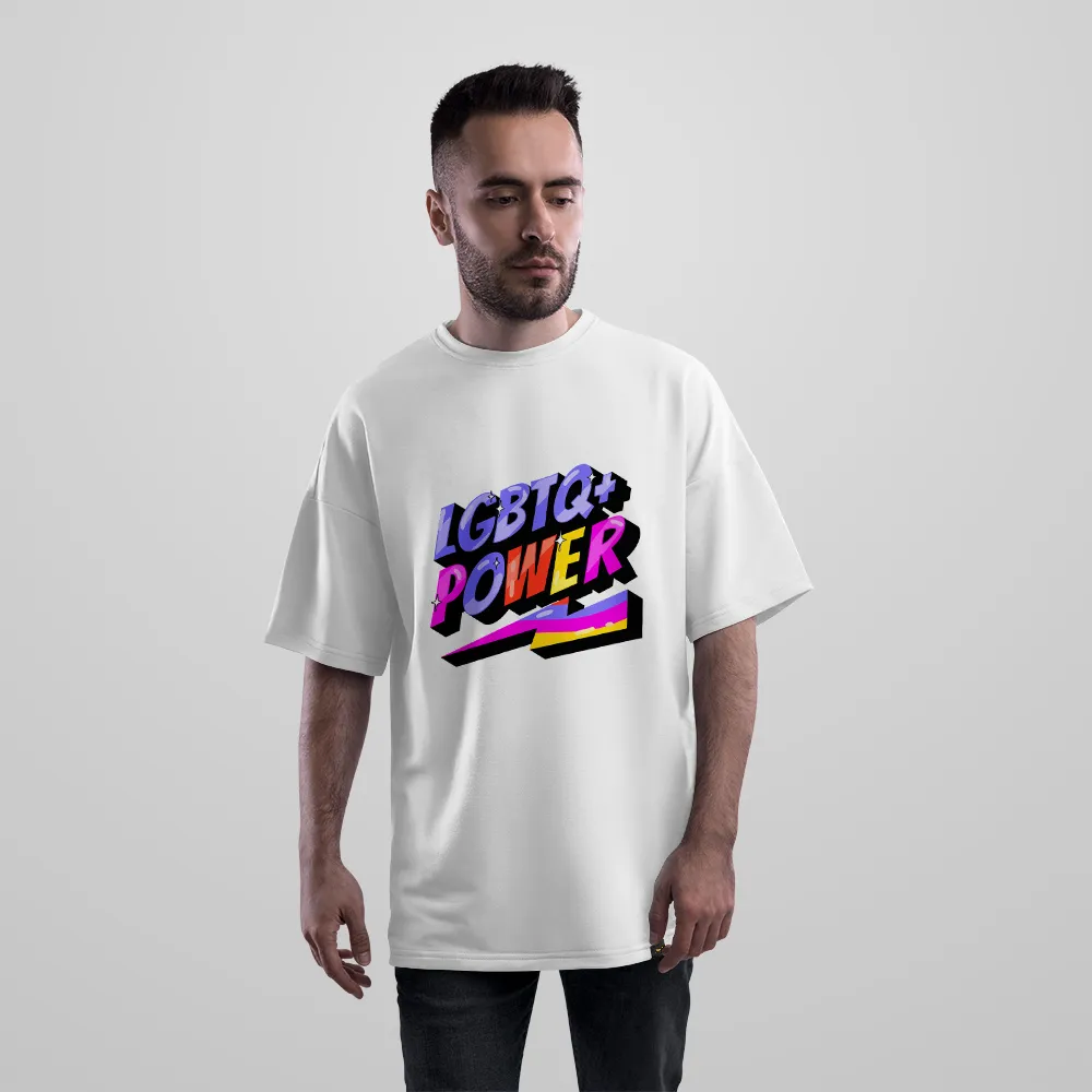 تیشرت اورسایز طرح تایپوگرافی رنگی LGBTQ+ Power کد 32441