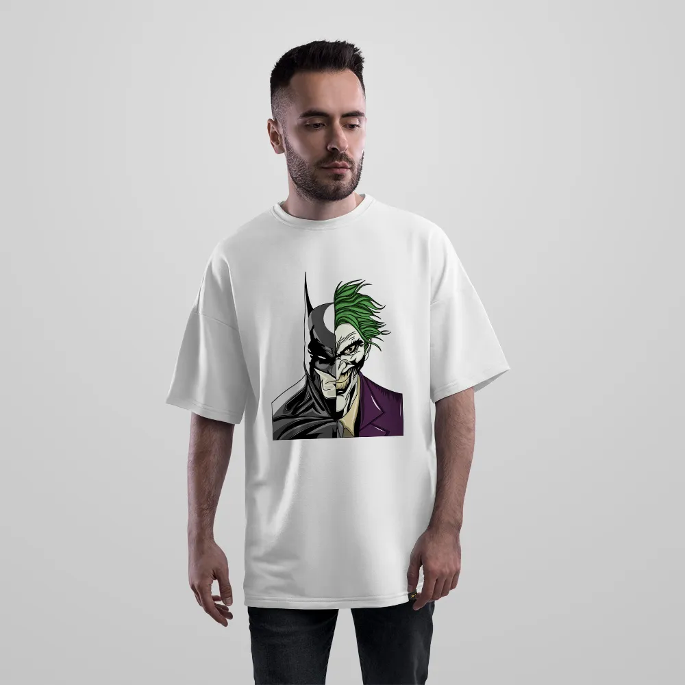 تیشرت اورسایز بتمن طرح چهره دوگانه جوکر (Batman Joker)