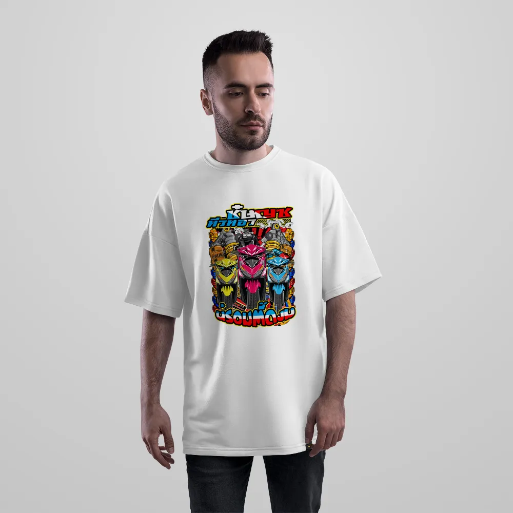 تیشرت اورسایز پاور رنجرز و موتورسیکلت طرح کارتونی تایلندی