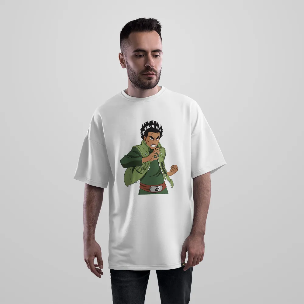 تیشرت اورسایز انیمه ناروتو طرح راک لی (Rock Lee)