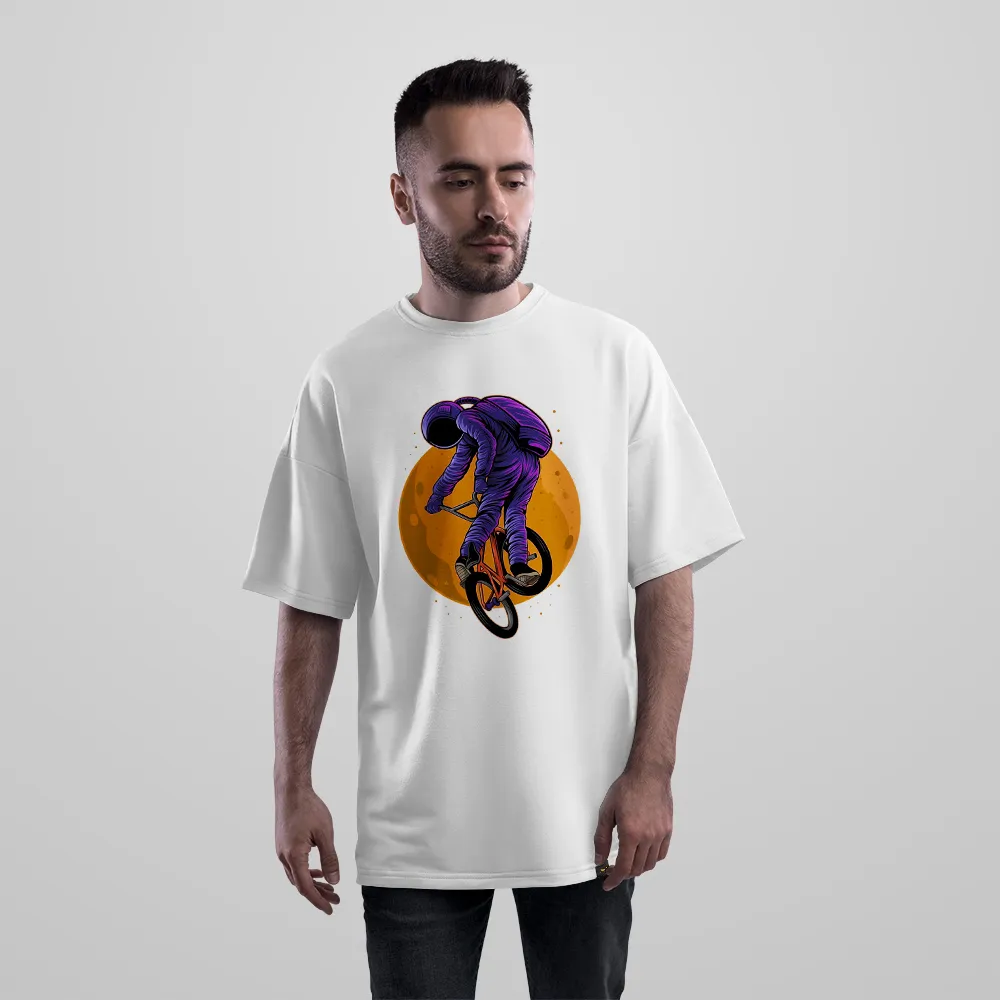 تیشرت اورسایز دوچرخه‌سواری BMX طرح فضانورد