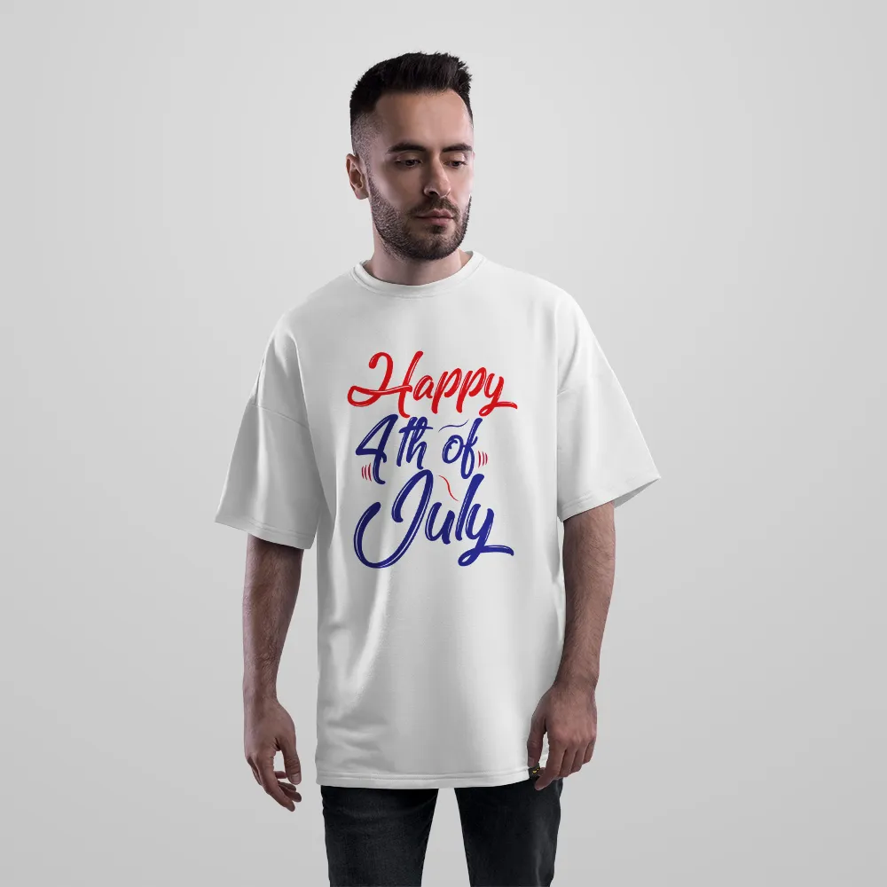 تیشرت اورسایز روز استقلال آمریکا طرح Happy 4th of July