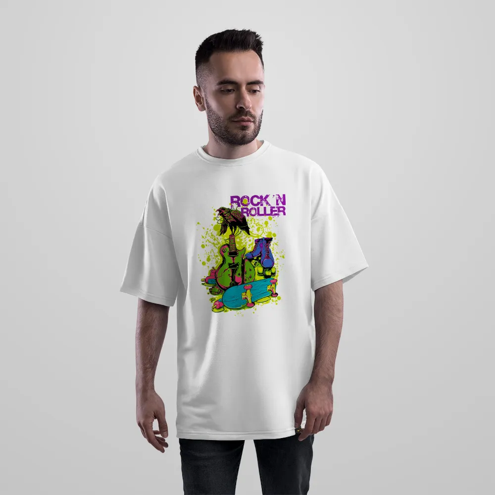 تیشرت اورسایز موسیقی طرح Rock N Roller