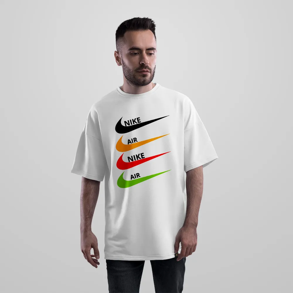 تیشرت اورسایز نایکی طرح لوگوهای رنگی ایر (Nike Air)