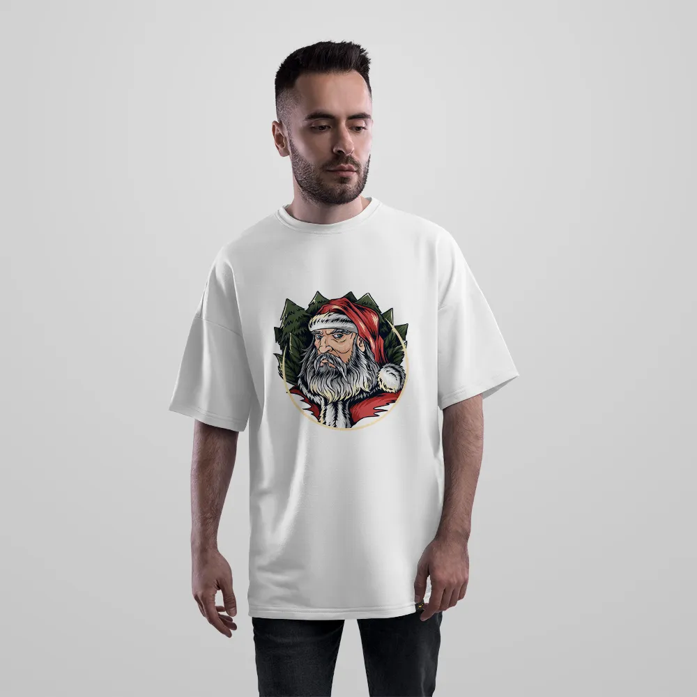 تیشرت اورسایز بابانوئل طرح پرتره وینتیج
