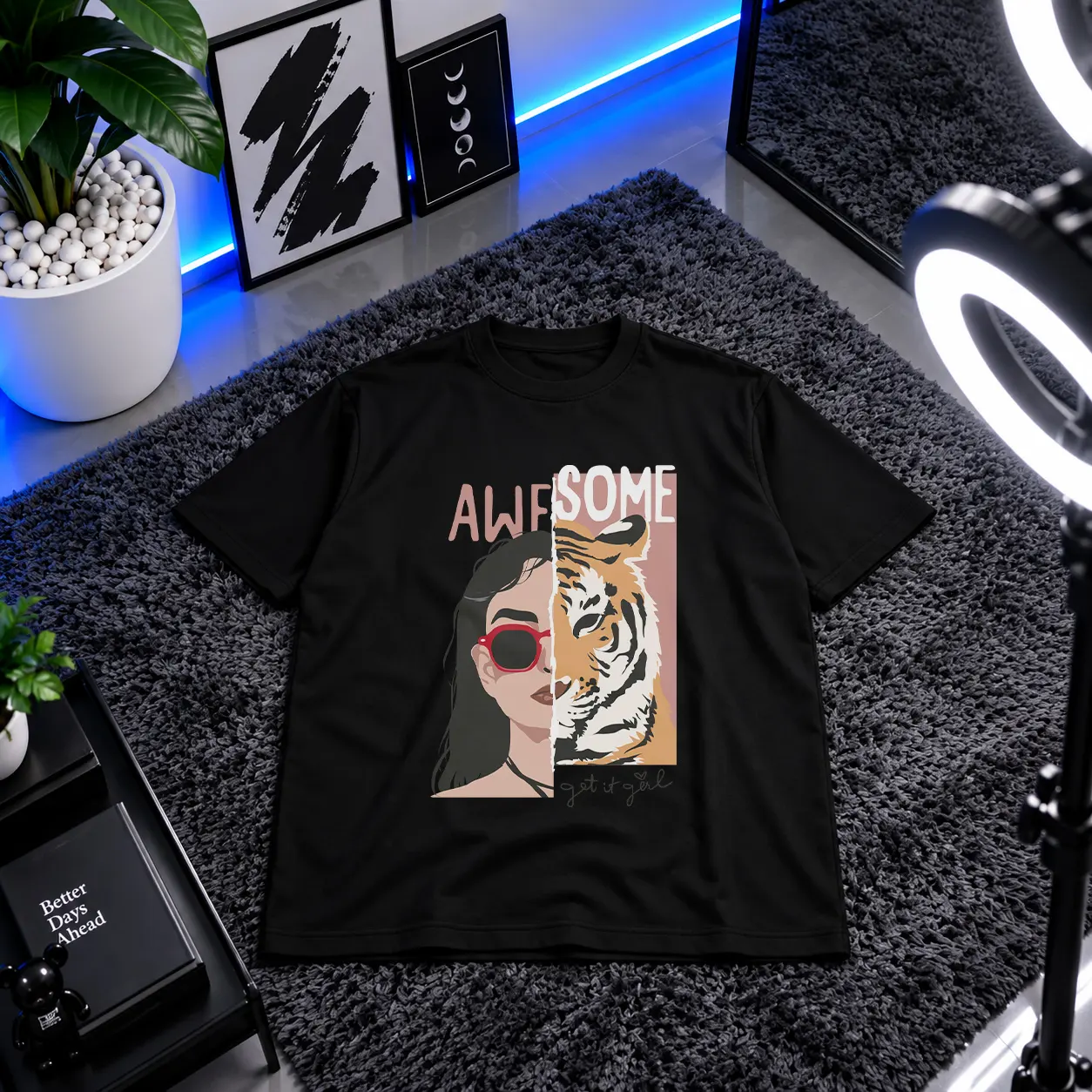 تیشرت دخترانه طرح Awesome Get Wild کد 10023