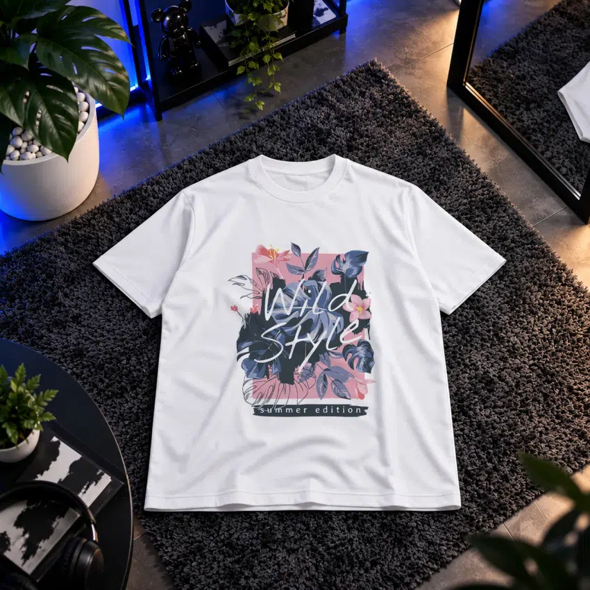 تیشرت تابستانی طرح Wild Style گل‌دار