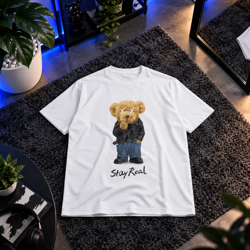 تیشرت خرس تدی طرح Stay Real