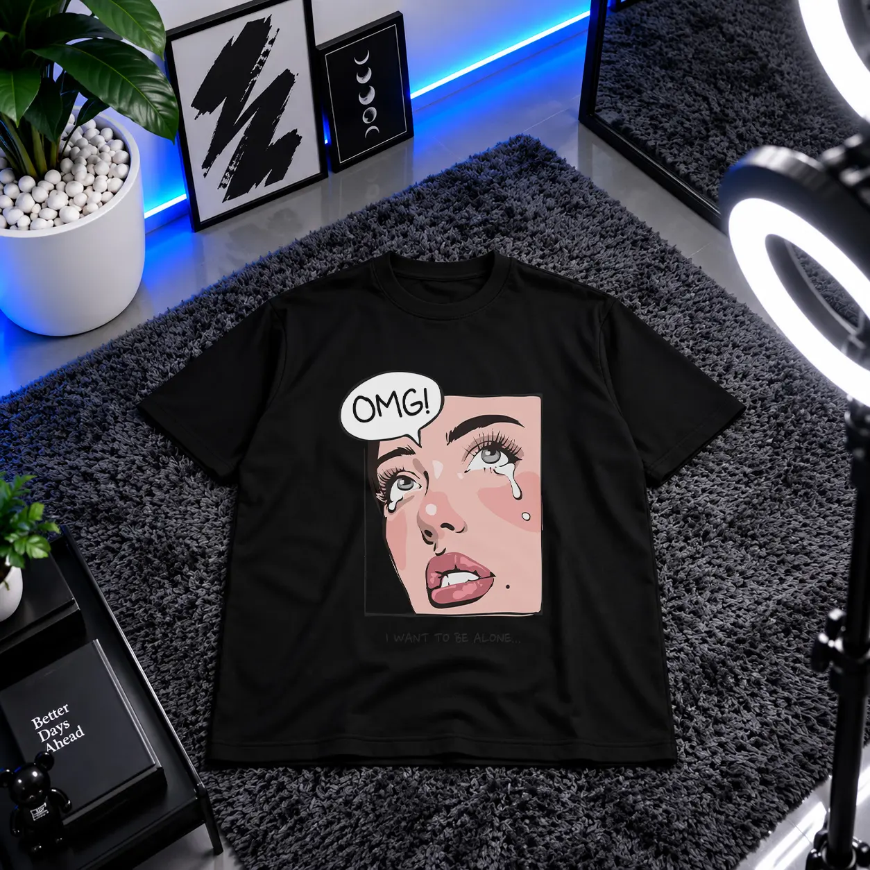 تیشرت دخترانه طرح OMG کد 10059