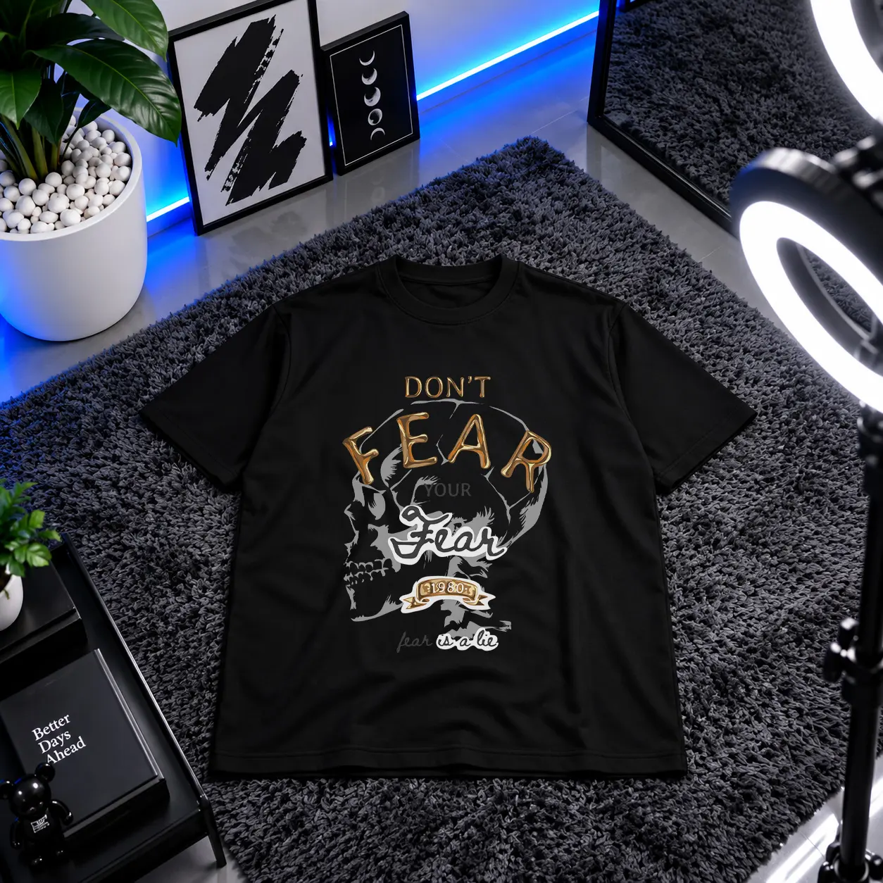 تیشرت جمجمه طرح Don’t Fear Your Fear کد 10095