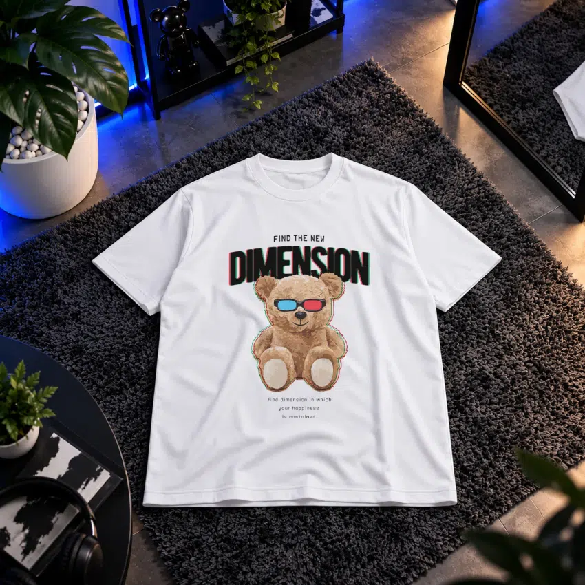 تیشرت خرس طرح تایپوگرافی Find the New Dimension