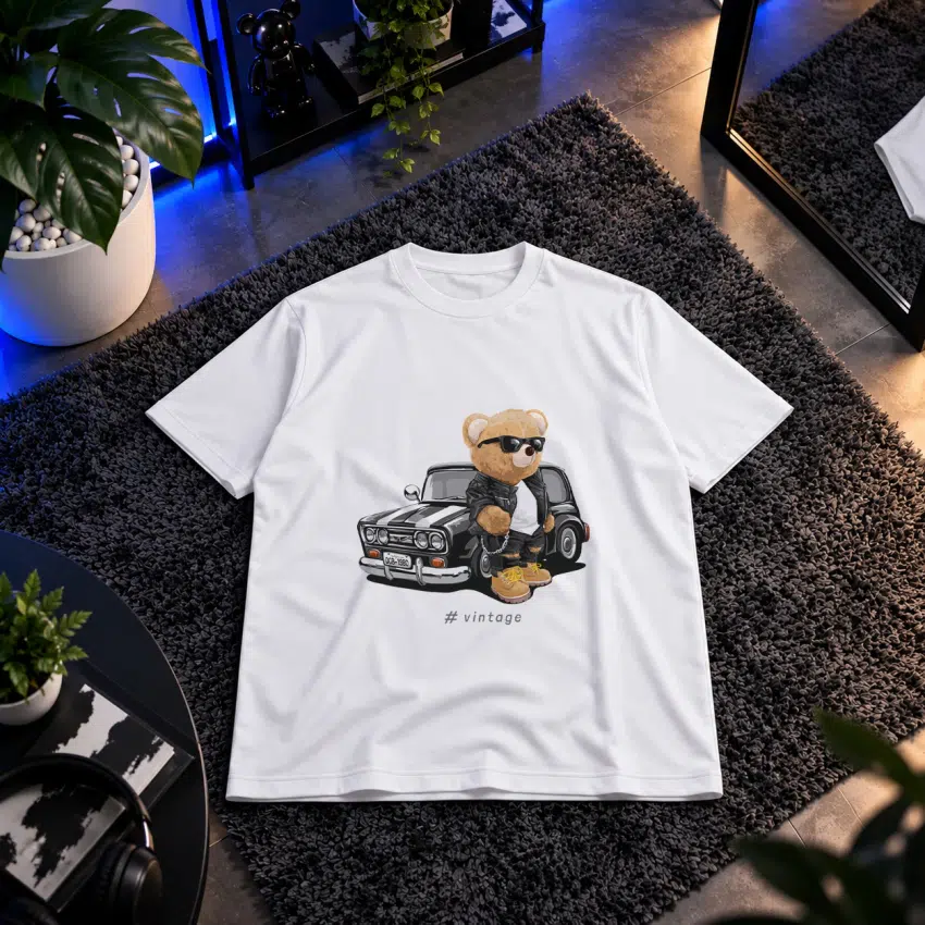 تیشرت خرس طرح ماشین وینتیج (#vintage)