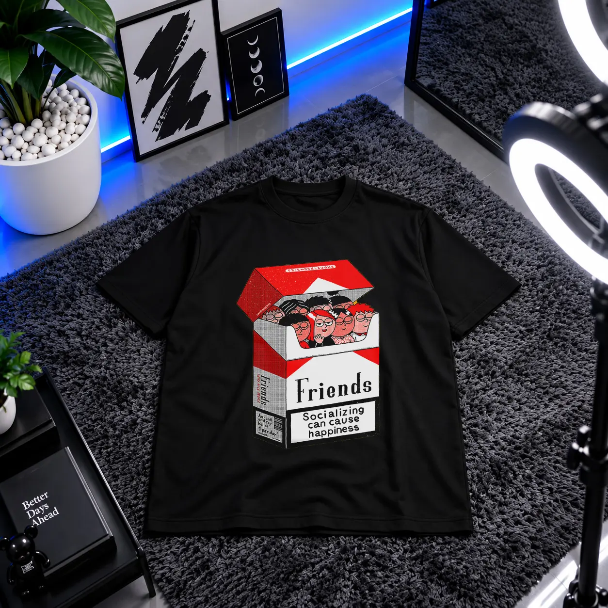 تیشرت دوستان کارتونی در پاکت طرح Friends کد 1028