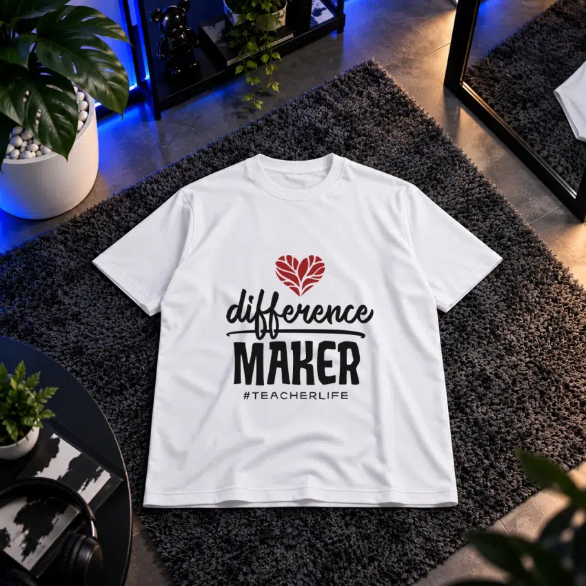 تیشرت تایپوگرافی Difference Maker Teacherlife