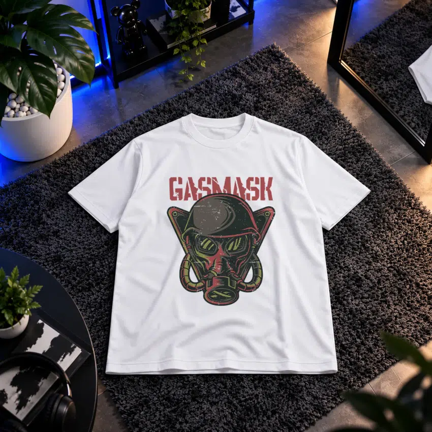 تیشرت گربه گنگستر طرح Gas Mask