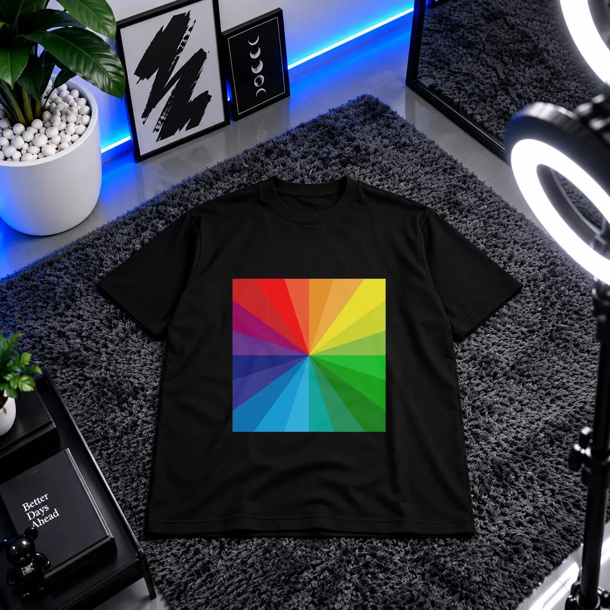 تیشرت طرح چرخ رنگ کد 10888
