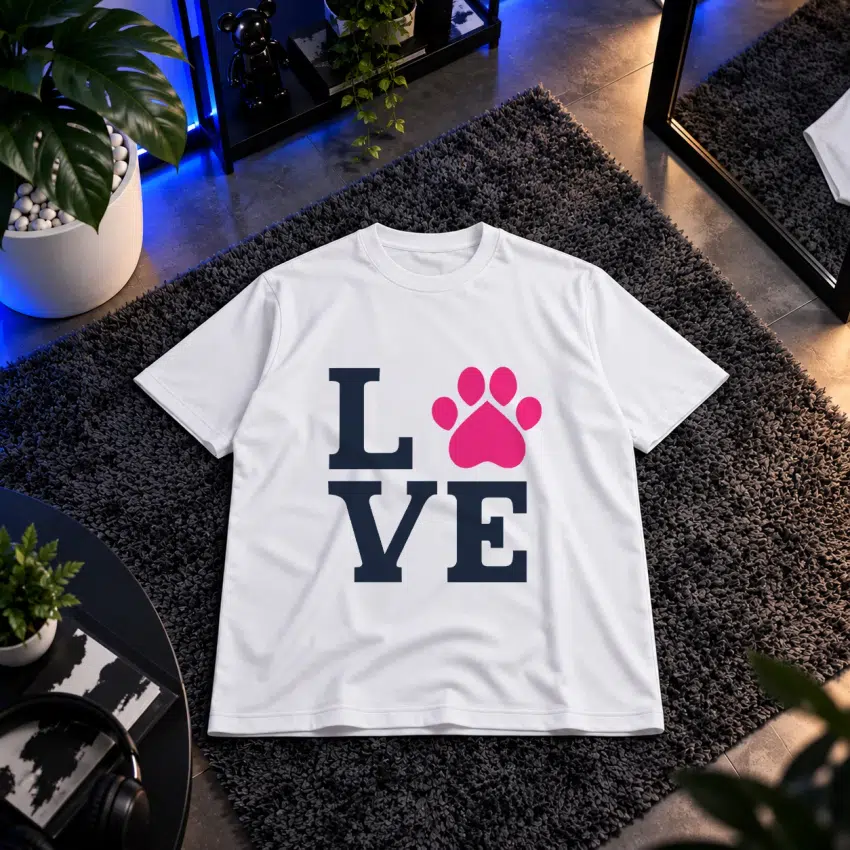 تیشرت عشق حیوانات طرح LOVE Paw