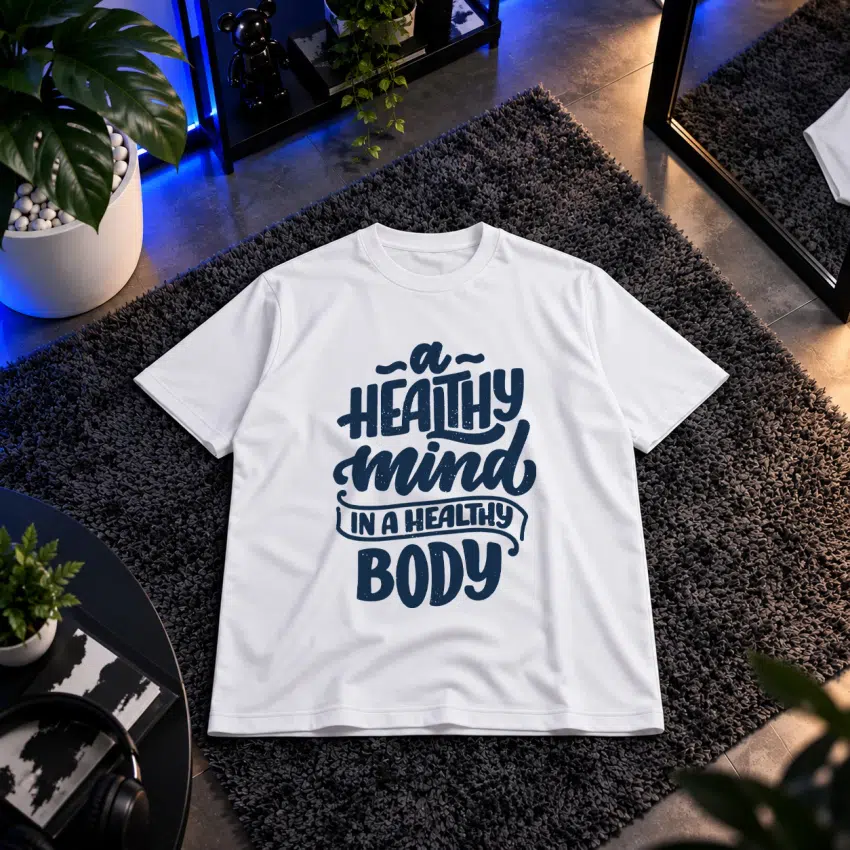 تیشرت نوشته A Healthy Mind in a Healthy Body