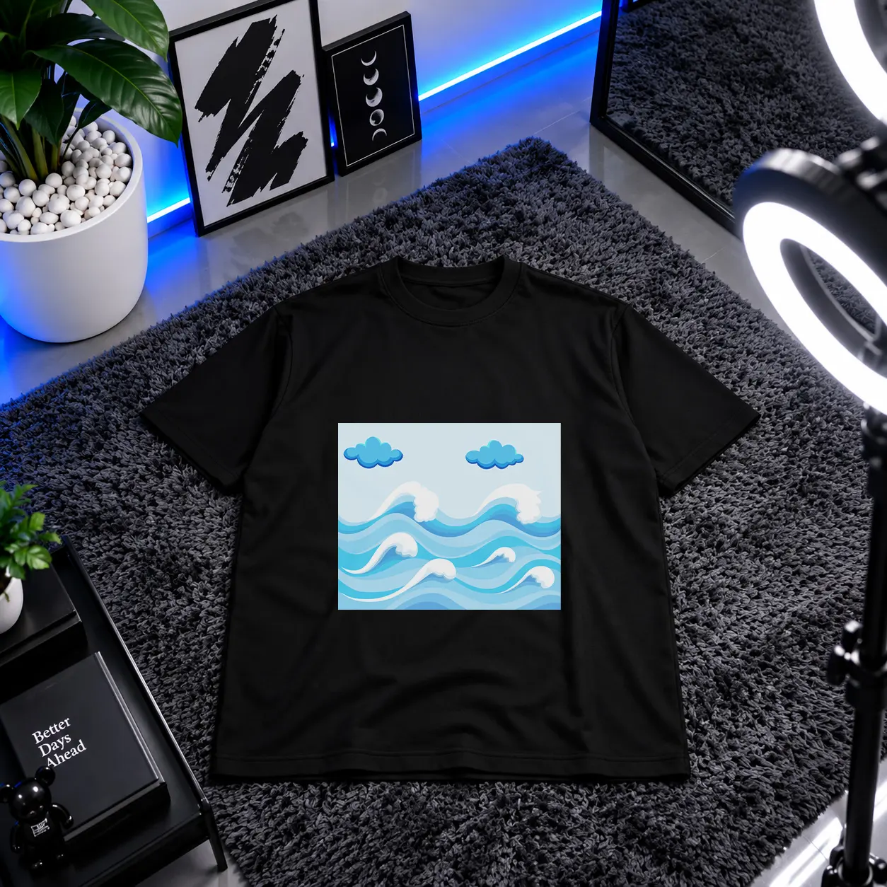 تیشرت طرح گوزن و ماه کامل (Deer Silhouette Moon) کد 11060