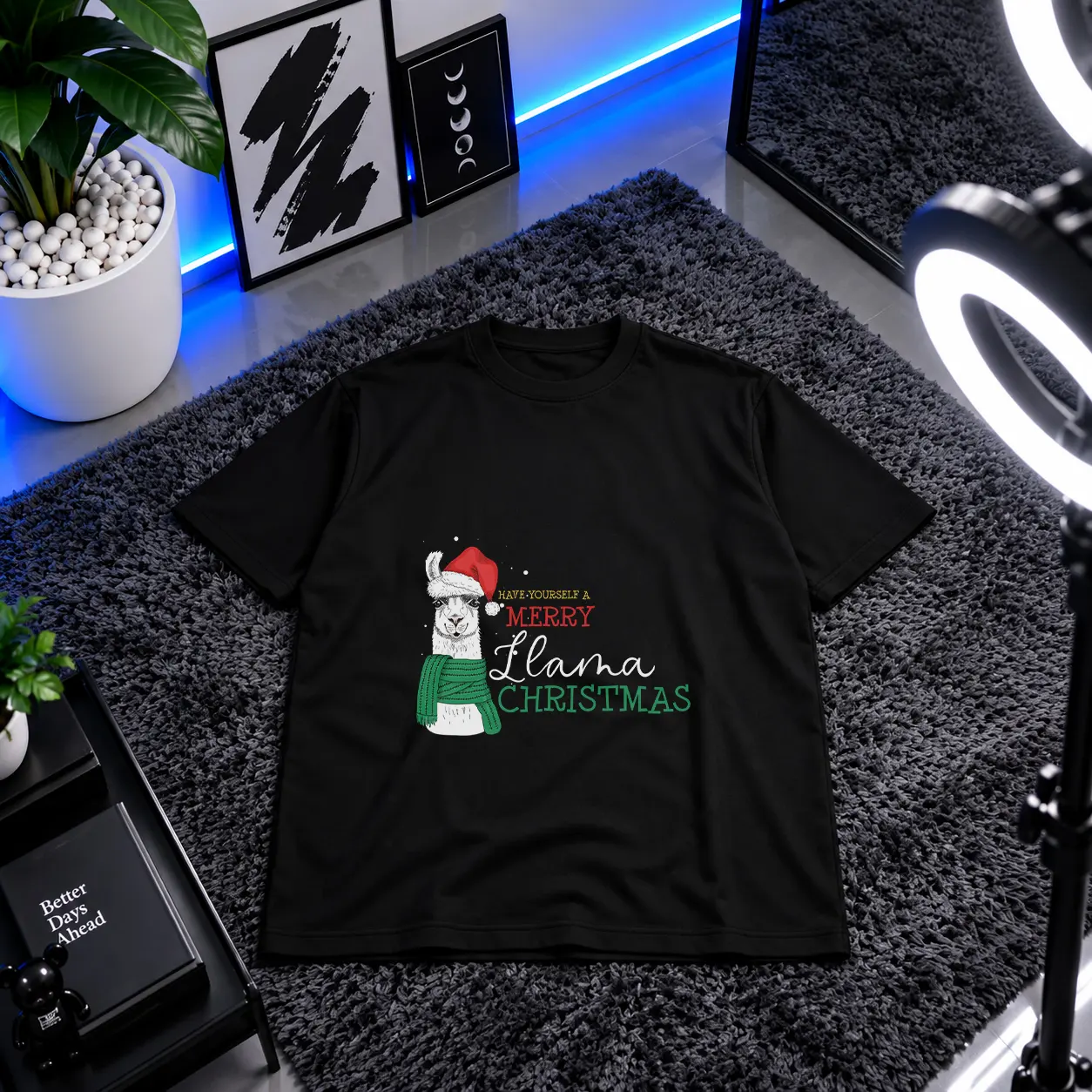 تیشرت لاما کریسمسی طرح Merry Llama Christmas کد 11209