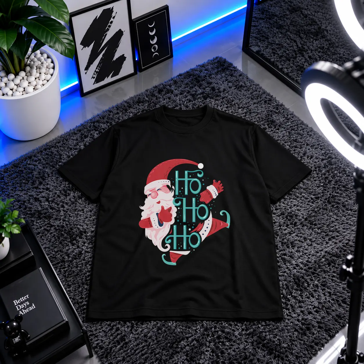 تیشرت بابانوئل طرح Ho Ho Ho کد 11292