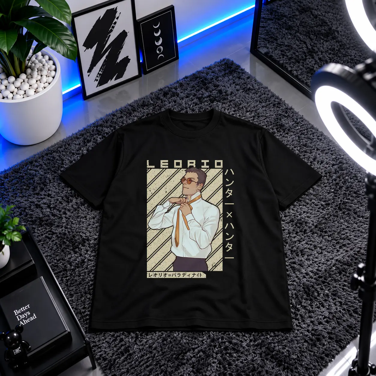 تیشرت انیمه هانتر ایکس هانتر طرح لئوریو خط‌خطی (Leorio) کد 11449