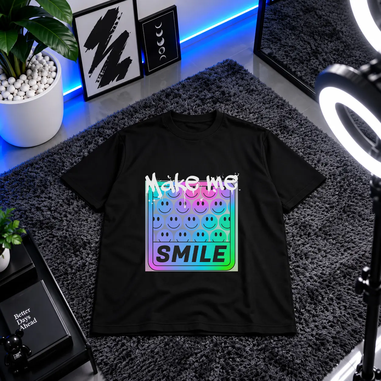 تیشرت طرح Smile با ایموجی کد 11771