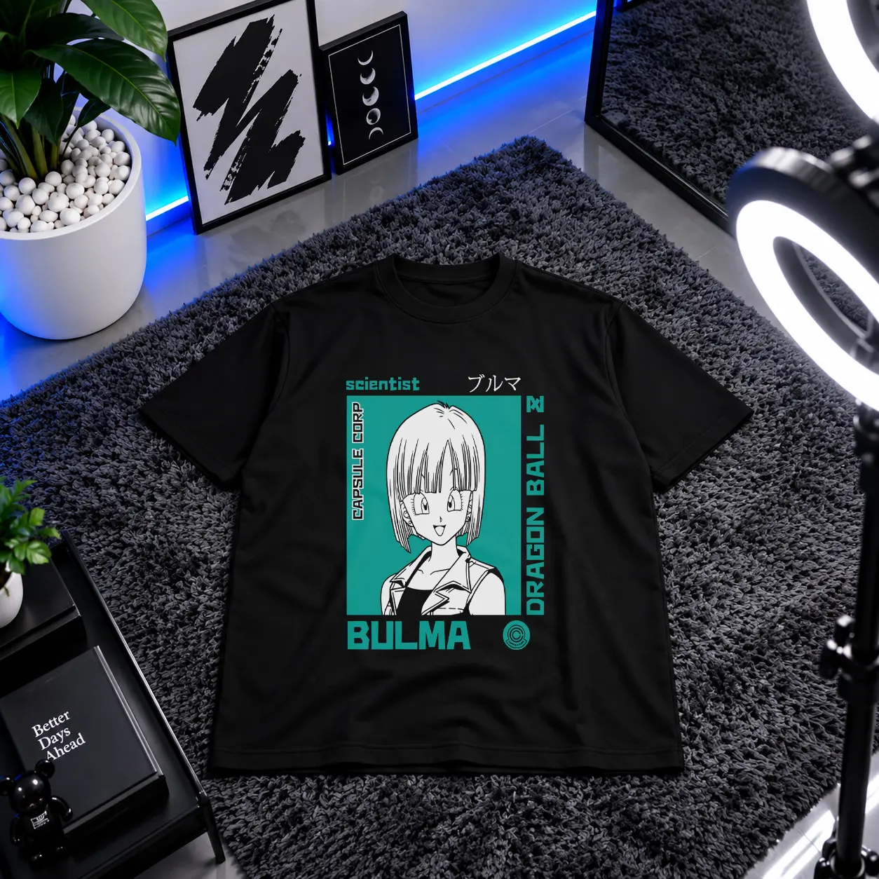 تیشرت انیمه دراگون بال طرح بولما (Bulma) کد 11910
