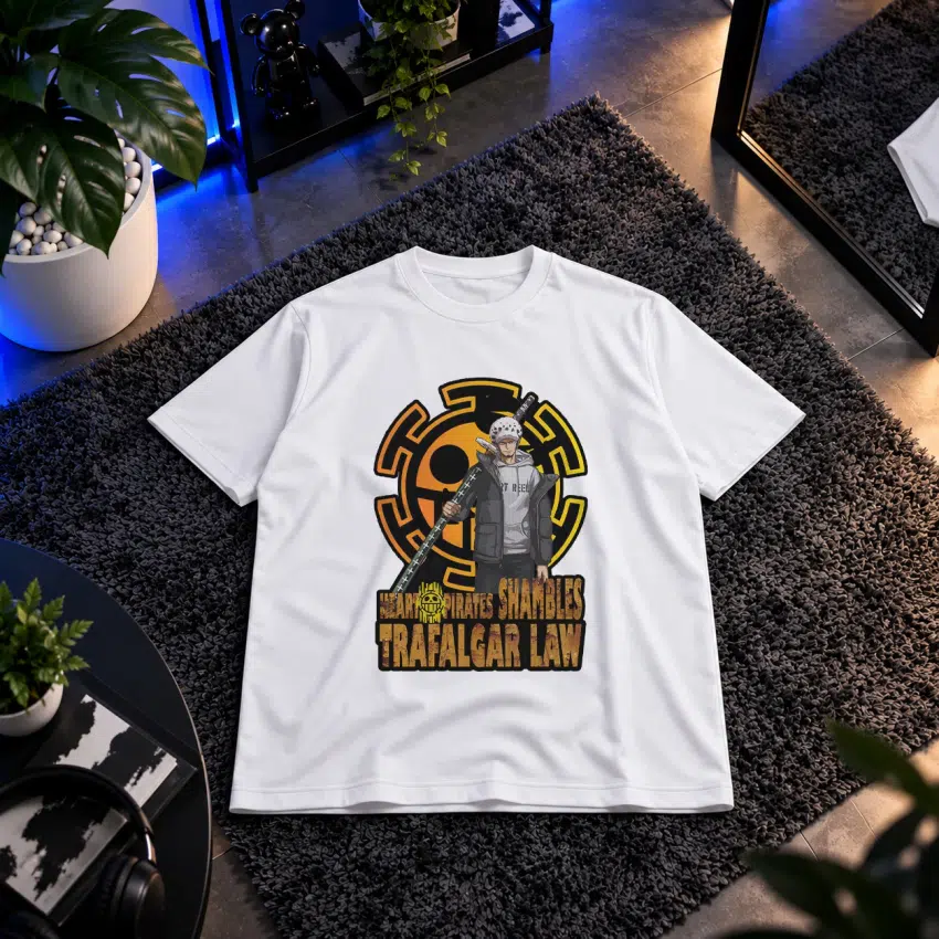 تیشرت انیمه وان پیس طرح ترافالگار لاو (Trafalgar Law)