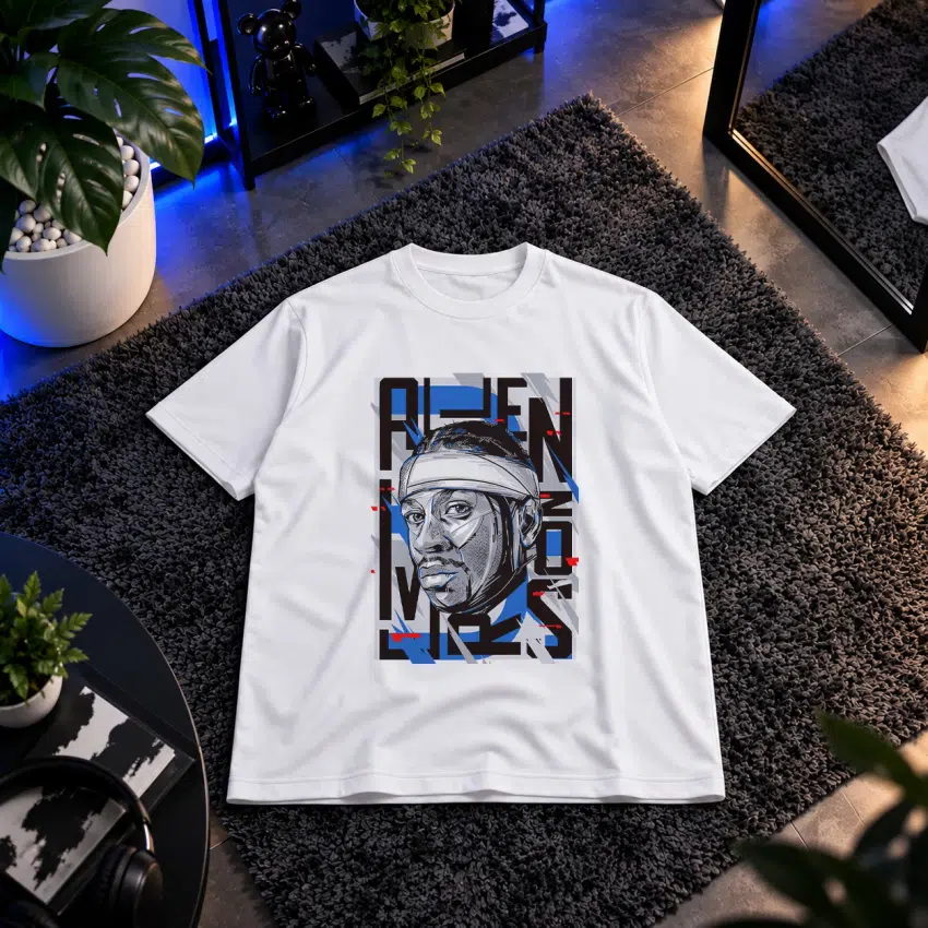 تیشرت بسکتبال طرح پرتره آلن آیورسن (Allen Iverson)
