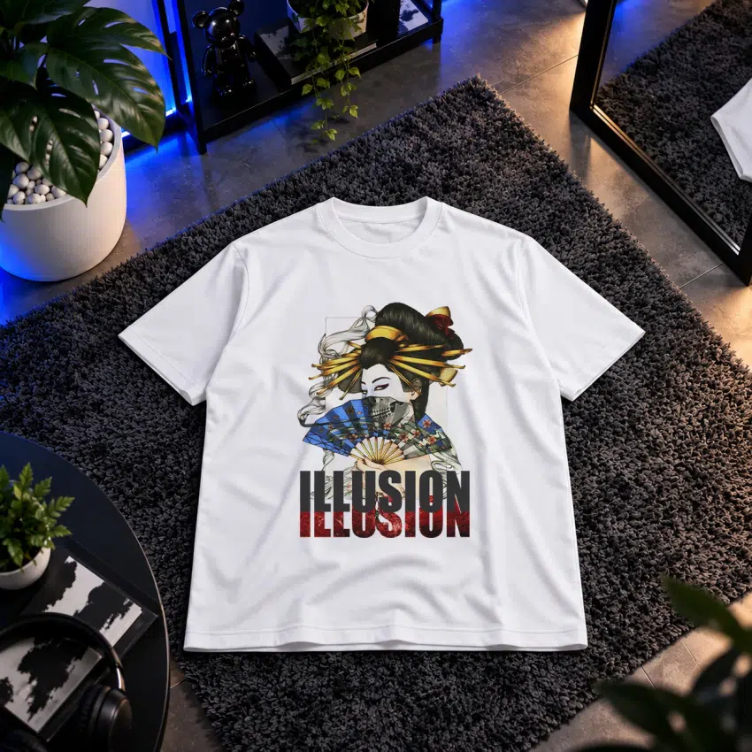 تیشرت گیشا ژاپنی طرح Illusion