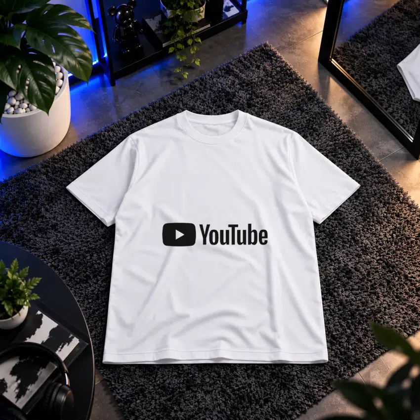 تیشرت یوتیوب طرح لوگوی مشکی (YouTube)