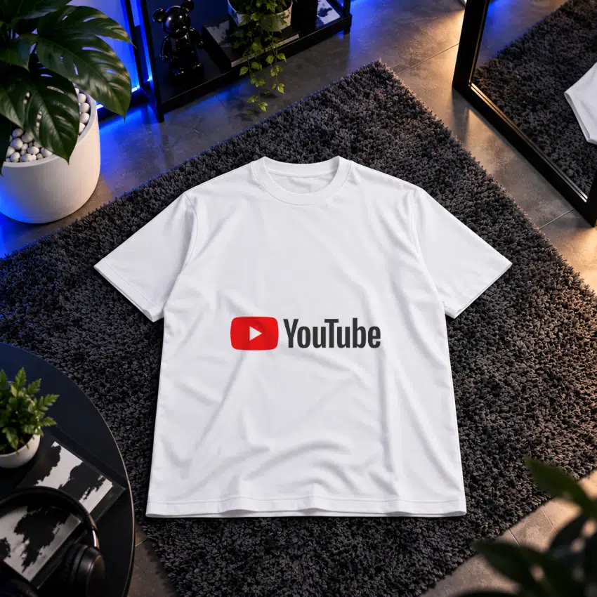 تیشرت یوتیوب طرح لوگوی قرمز و مشکی (YouTube)
