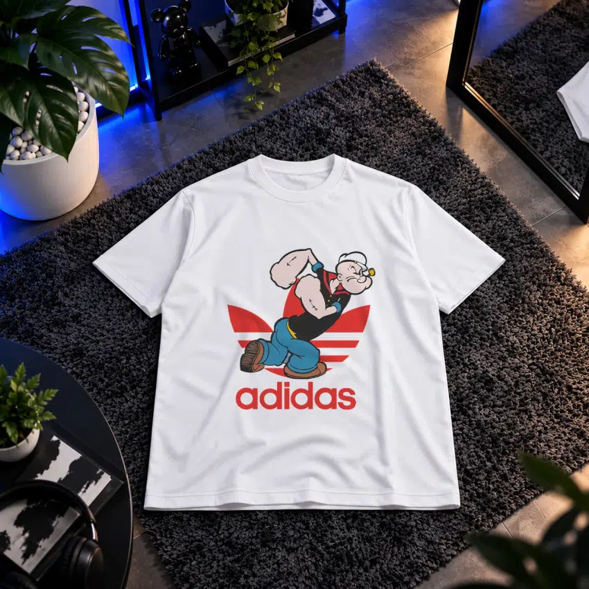 تیشرت ملوان زبل طرح آدیداس کارتونی (Popeye)