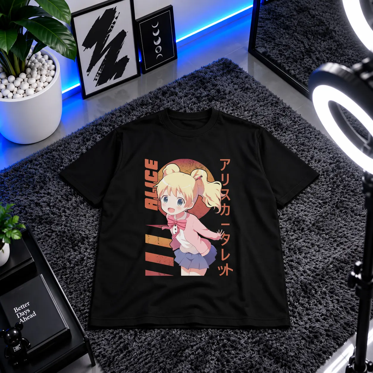 تیشرت انیمه آلیس طرح کارتونی (Alice) کد 12296