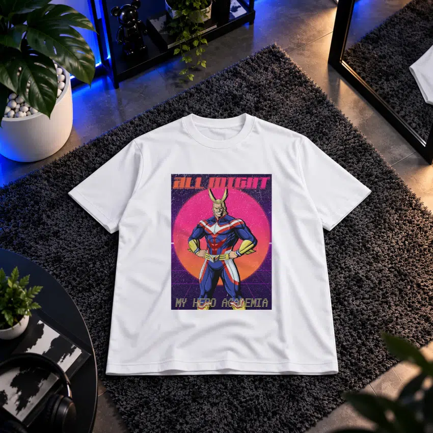 تیشرت انیمه مای هیرو آکادمیا طرح آل مایت رترو (All Might)