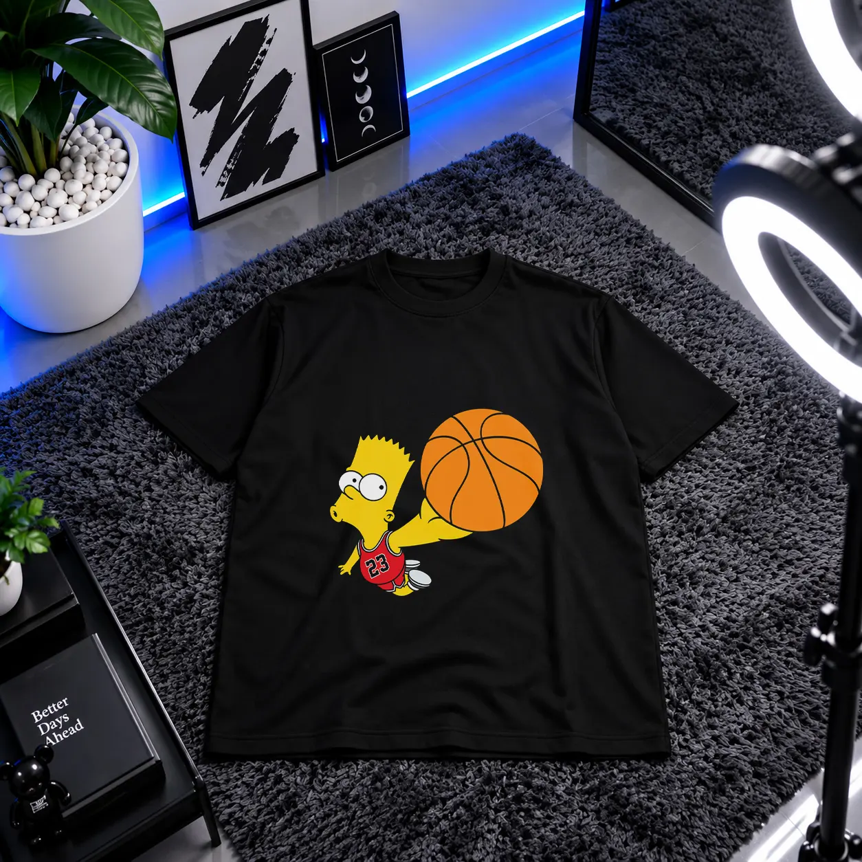 تیشرت سیمپسون‌ها طرح بارت بسکتبالیست (Bart Simpson) کد 13186